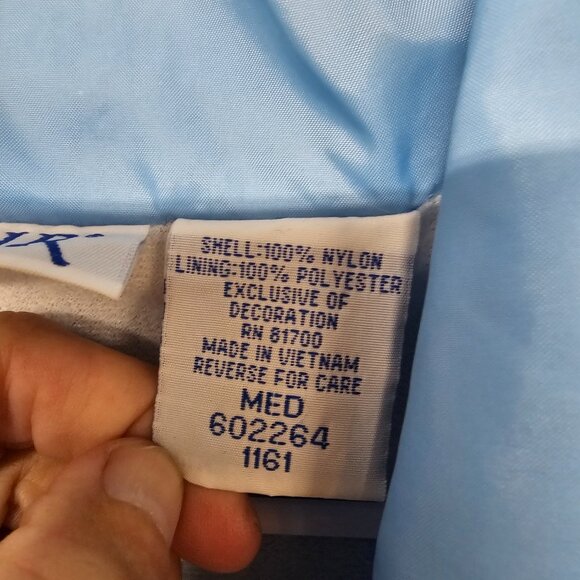 Blair Windbreaker Blue Floral Embroidered Zip Casual M - Picture 8 of 11